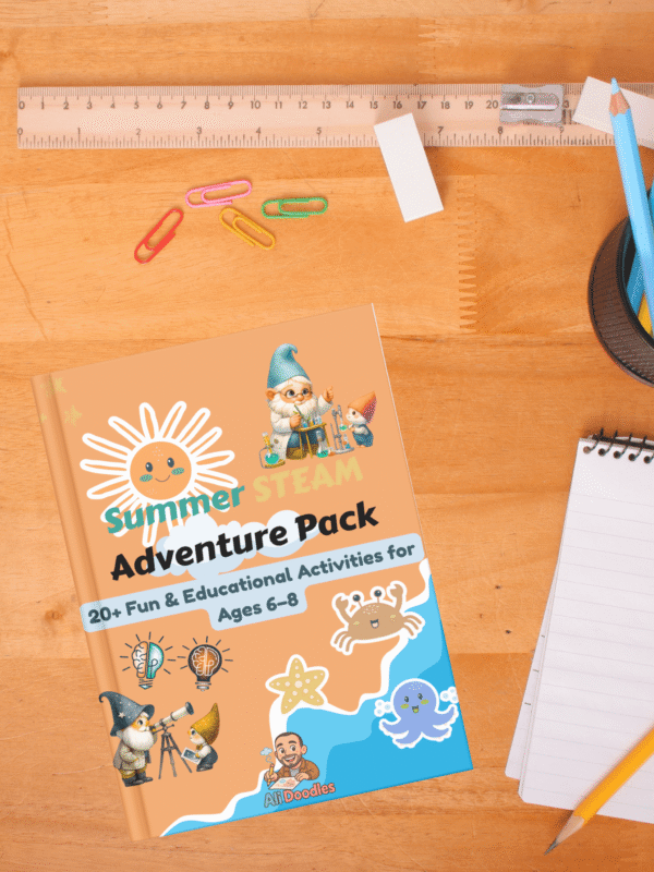 Printable Certificate of Completion for kids included in the Summer STEAM Adventure Pack, celebrating summer learning achievements.
