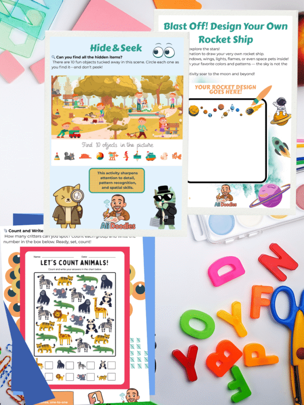 Hands-on volcano experiment printable worksheet from the Summer STEAM Adventure Pack, demonstrating engaging science activities for kids.